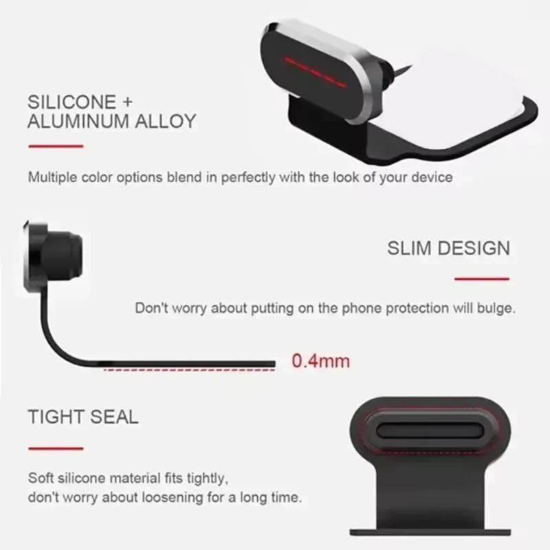 Verlustsicher Tragbar Legierung USB C Ladeanschluss Schutzkappen Abdeckung Geeignet Für Tägliche Smartphone-Nutzung Outdoor-Enthusiasten