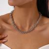 Metal Round Beaded Collarbone Necklace Individual Cold Wind Temperament Item Decoration
