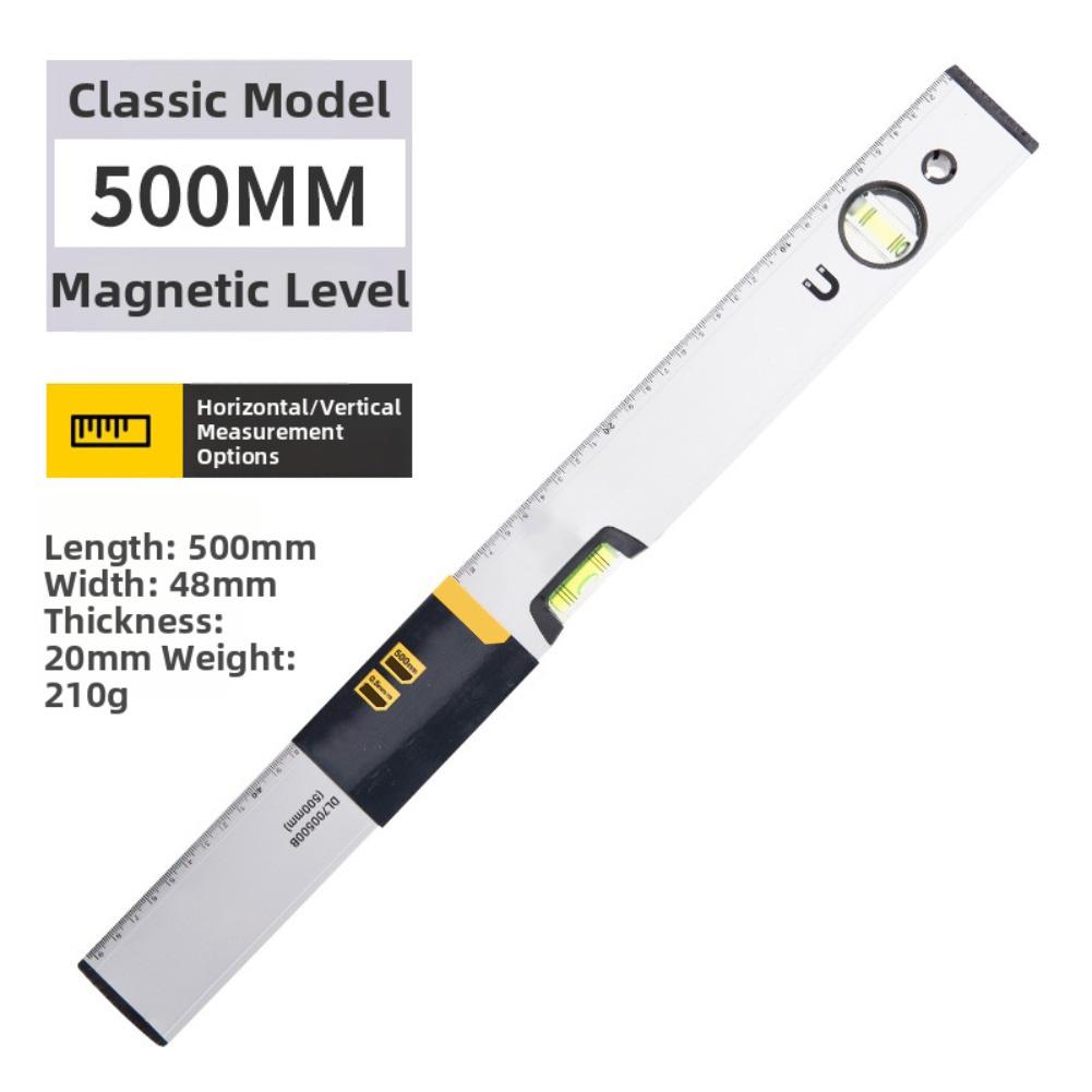 Precision Magnetic Level Ruler with Strong Magnetic Base for Accurate Angle Measurements 300mm and 500mm Aluminum Tool