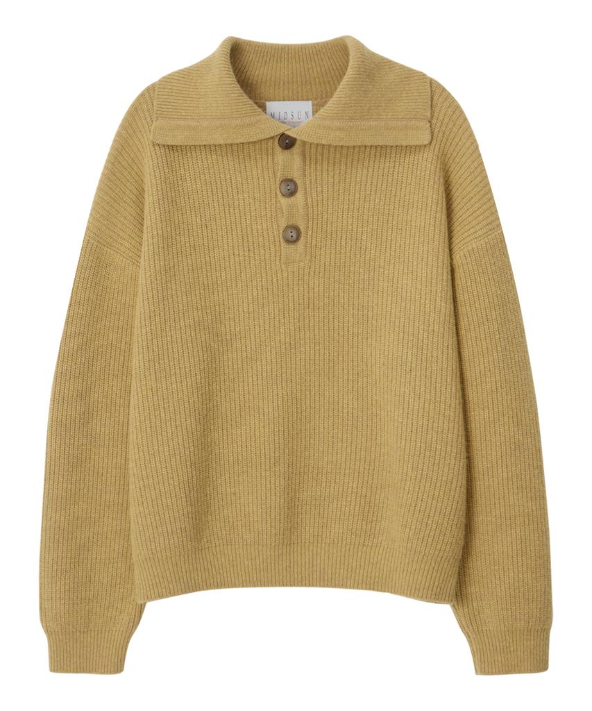 MIDSUN Wool High Neck Knit-Yellow