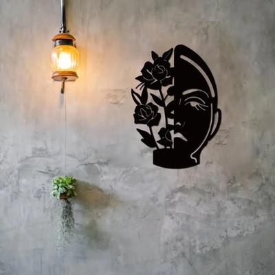 Rose Metal Wall Art – Modern Faces Design for Living Rooms | Stylish Metal Wall Hangings | Perfect Housewarming Gift