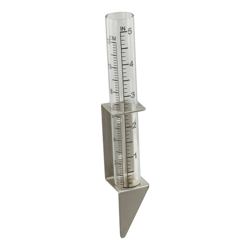 2 in1 Mounting Rack Glass Rain Gauge Easy To Read Garden Moisture Meter  Garden Monitoring