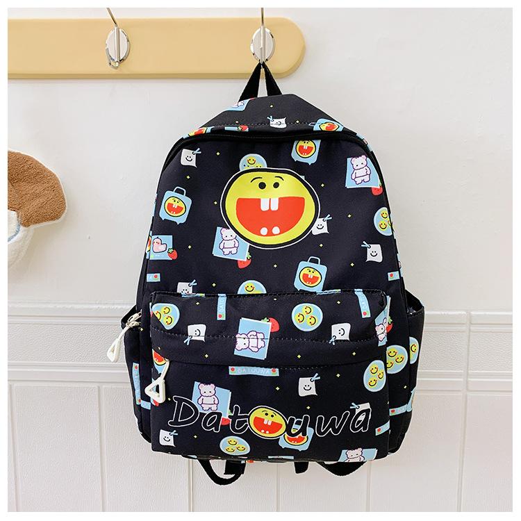 

School bag new school bag children medium and large class cute cartoon lightweight backpack trend versatile чорний