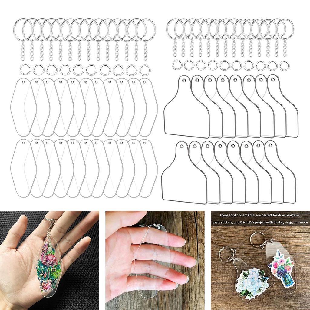Pcs Transparent Acrylic Supplies with Hanging Hole Disc Ornament for DIY Key Making
