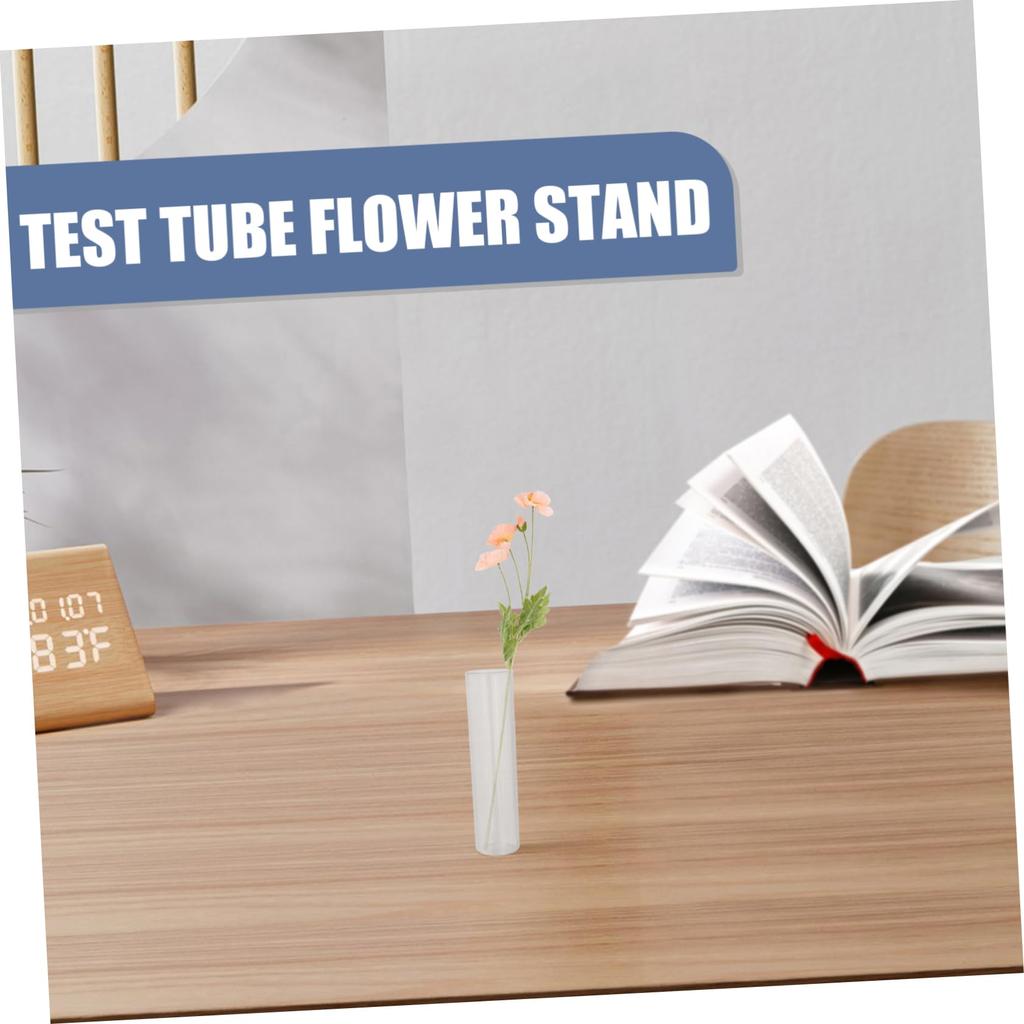 NUOLUX Test Tube Vases, Transparent Glass, for Propagating Plants, Hydroponic Compatible, Rear Decor, Indoor Use, Set of 4