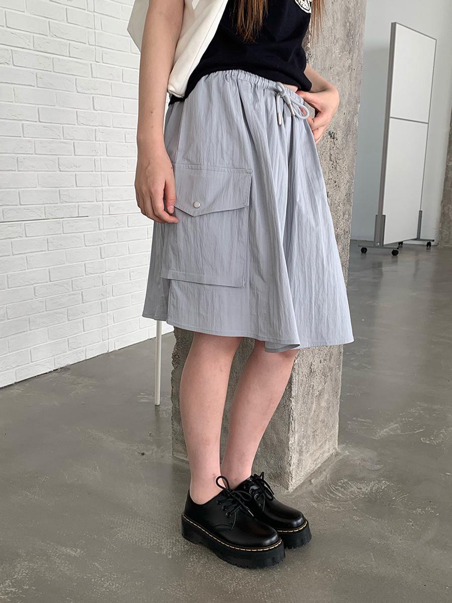 Sunai Korean-Style High-Waisted Pocket Tie-Waist Elastic Casual Skirt - 2026 Spring Design One Size