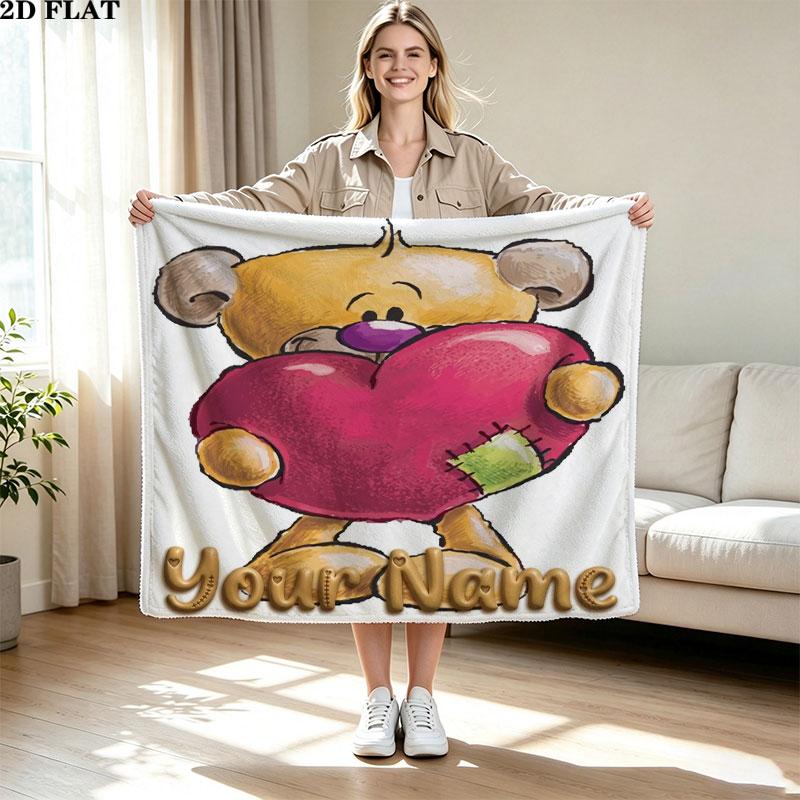 1PC Diddl Custom Name Patterned Flannel Blanket Suitable For All Seasons for Home Decor Warmth and Comfort Gifts Holiday Present