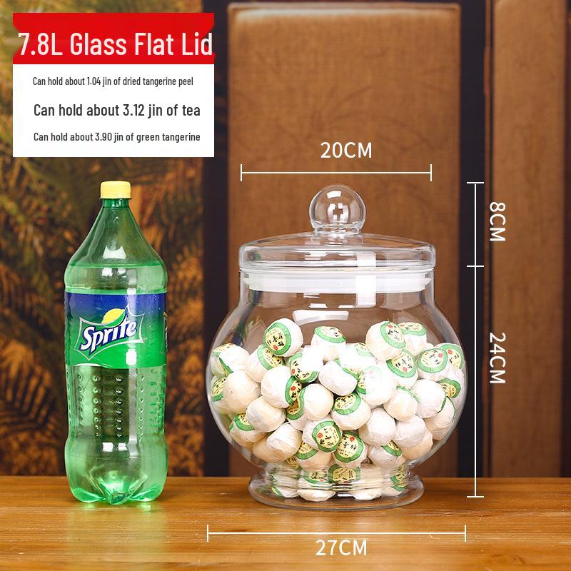 Large Glass Food-Grade Storage Jar for Dried Tangerine Peel and Tea Sealed for Freshness