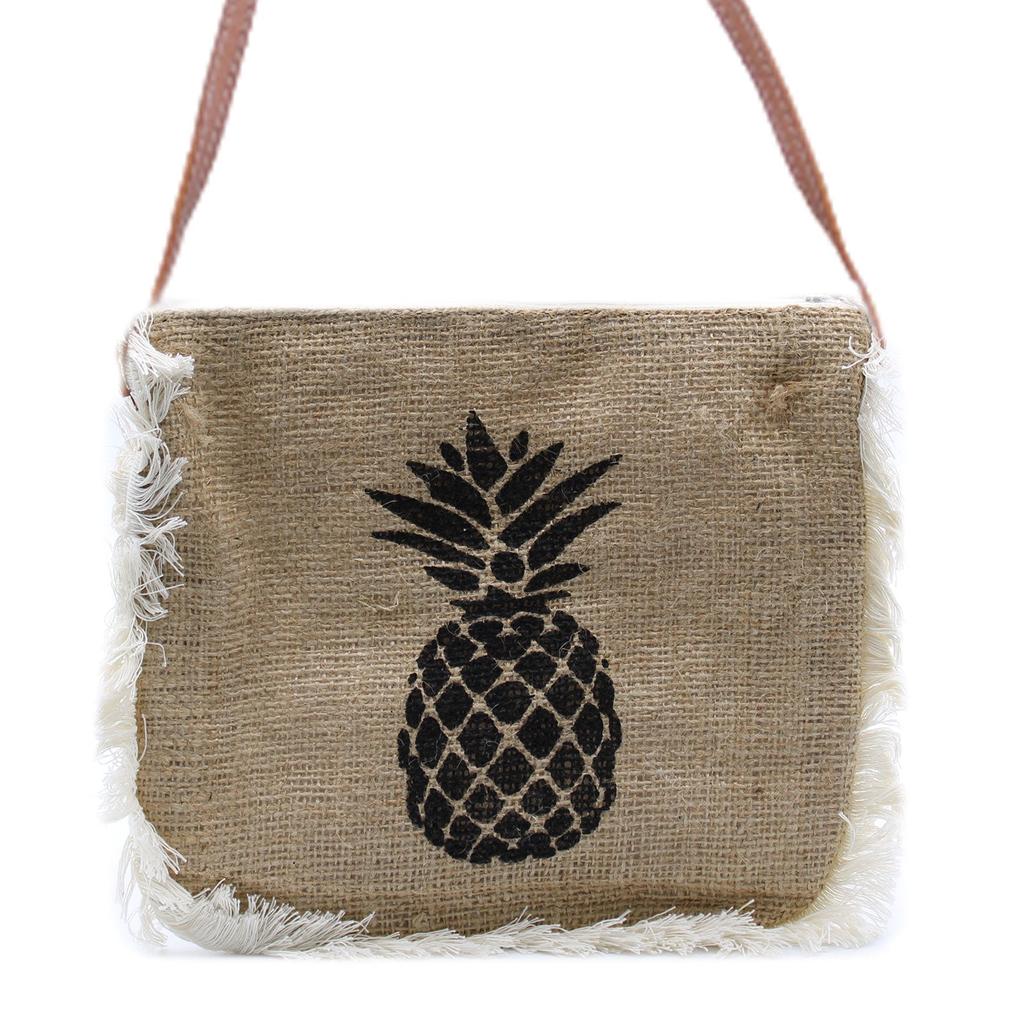 Pineapple Print Fringe Bag