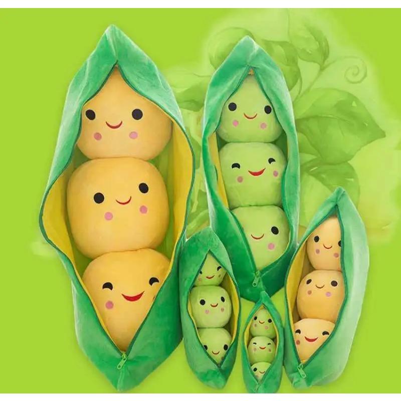 Popular Soft Plant Cotton Pea Pod Plush Toy Doll Cute and Comfortable Couple Bean Sleeping Pillow Valentine's Day Gift