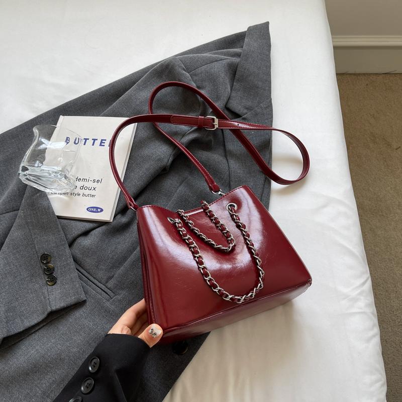 

Маленькие сумки через плечо из искусственной кожи для женщин 2024 Y2k корейская модная сумка-ведро женская сумка через плечо сумки и кошельки вино красного