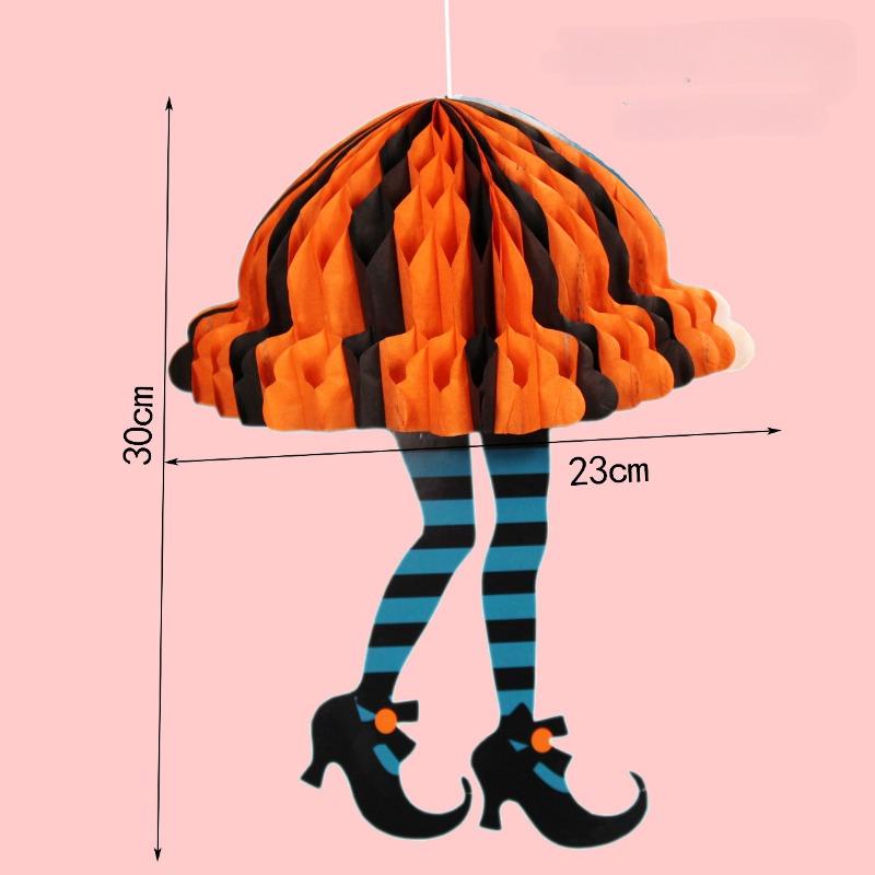 Halloween Restaurant Ghost House Decoration Supplies Ghost Festival Scene Honeycomb Festival Decoration Paper Hangers Props