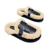 Fashion Flats Platform Cotton Slippers Women Fur Mules Shoes 2024 Winter New Plush Warm Slides Trend Soft Leather Cozy Casual Shoes