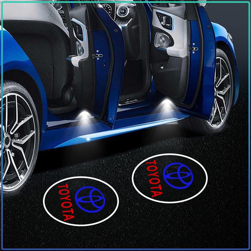 2 szt. Lampki Powitalne LED do Drzwi Samochodowych Projektor Logo Światła Duch Cienia Bezprzewodowe Lampki Drzwiowe Dla Toyota Fortuner Chr Verso Prius Hiace Yaris Trd Corolla