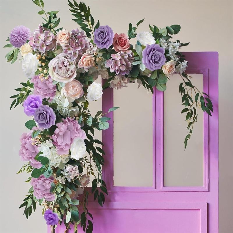 Color Silk Floral Arrangement Gift Box Hollow Stems Fabric Flowers for Wall Decoration Crafts Event Decoration