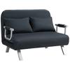 Sleeper Sofa, 5-Position Adjustable, Faux Suede, Steel Frame, Incl. Cushions, Black