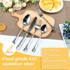 Silbernes Besteckset Edelstahl Geschirr Westliches Luxus Dinner Set Spiegel Elegant Messer Gabel Löffel Besteck für Kinder