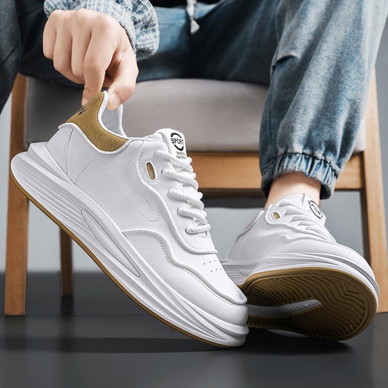 Men's Shoes Spring and Autumn New Versatile Sports Casual Running Height Increase Youth Leather Dad Shoes