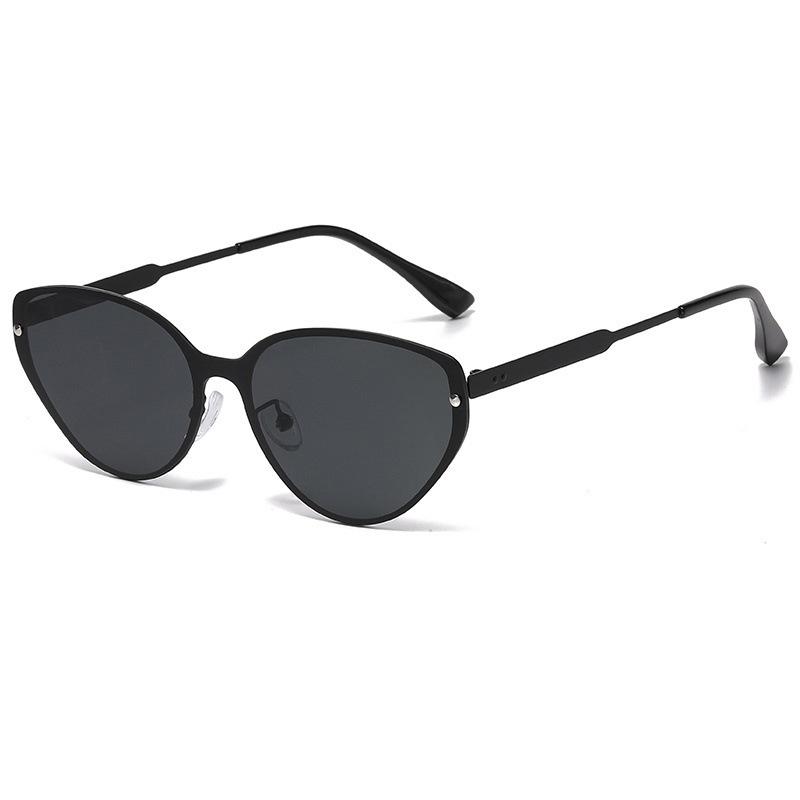 

One-piece cat eye sunglasses women s new high-end retro old money wind sunglasses polarized small brown glasses Polarized lenses