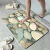 Pebble Pattern Kitchen Rug Waterproof Non-Slip Rugs Set Runner Rug Bedside Rug Absorbent Carpet for Kitchen