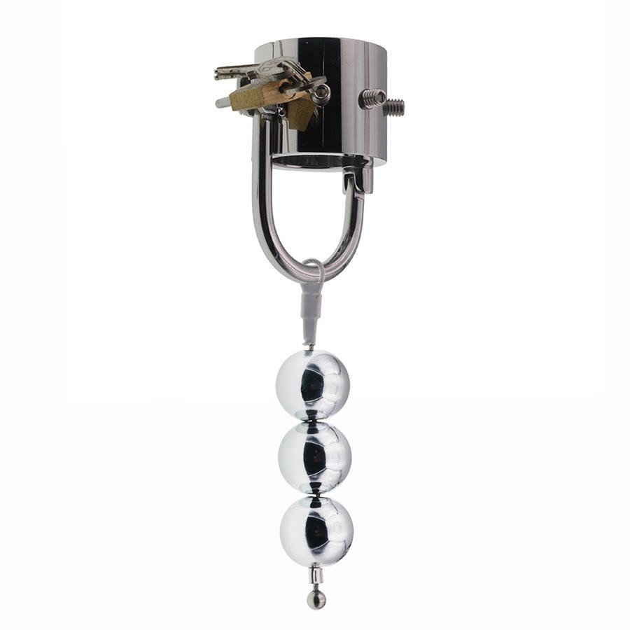 Stainless Steel Scrotum Pendant Stretching Exercise Testicles Alternative Training   Sex Toy Chastity Cage Penis Sleeve BDSM