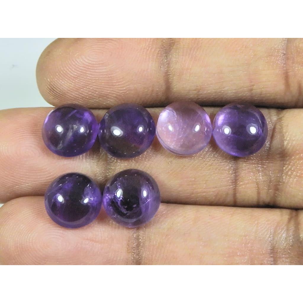 

Кольцо с натуральным аметистом 9 мм Размер Круглый кабошон Свободный драгоценный камень Лот 6 шт. 20 карат. А-436