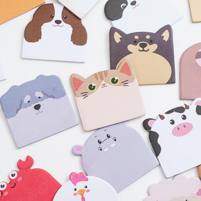 240/960 Sheets Large Capacity Adhesive Animal Shaped Memo Pads Cartoon Cute And Interesting Animal Shaped Sticky Notes