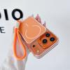 For iPhone 17 Pro Case Compatible with MagSafe Lens Kickstand TPU Acrylic Phone Cover with Matching Hand Strap