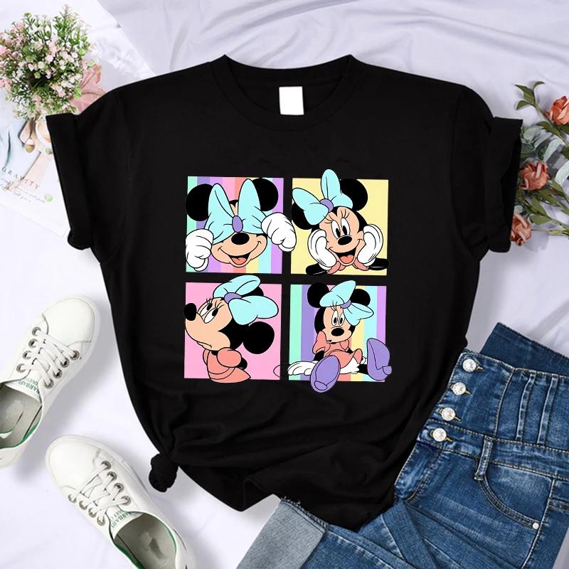 90s Mickey Print Tshirts for Women Fashion Minnie Mouse T Shirt Streetwear FeUnisex Clothes Disney Tshirt