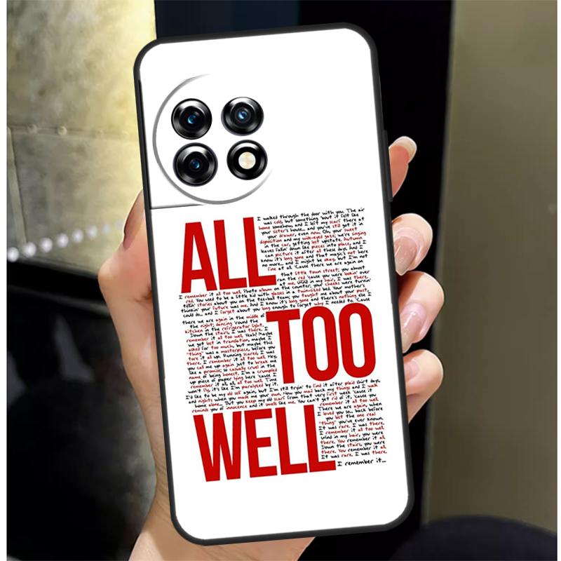 All Too Well Lyrics Cover For OnePlus 13 13R 12 12R 11 10 Pro 8T 10T OnePlus Nord 4 CE 2 3 Lite N10 N20 N30 Case