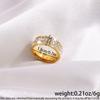 Stainless Steel Double-row Small Square-cut Diamond Ring - Fashionable and Luxurious Full-set Star End Ring for Women, Versatile Finger Ring