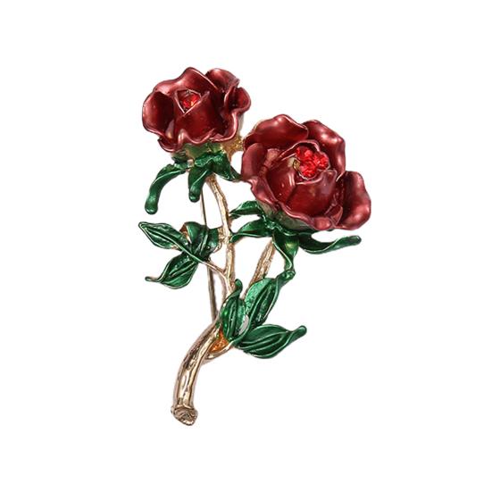 Anti-deform Brooch Easy Match Rose Flower Shape Clothing Brooch Fro Women