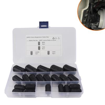 22 Stück Clip-On Ferrit 3,5 mm/5 mm/7 mm/9 mm Ferritkernring Klemmen-Set Clip-On Kabelverbinder Entstörung Toroidaler Clip-On Klemme