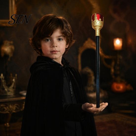 Gold Cane for Role Play Scepter Wand, Royal King/Queen Costume Accessory, Medieval Halloween Accessory Princess Cosplay Wands Play, Dress Up