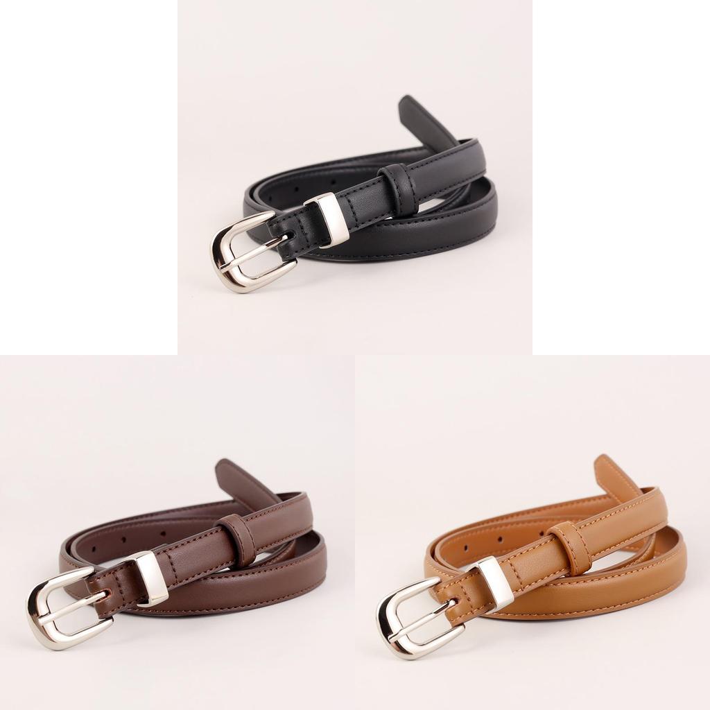 Leather Womens Belt With Pin Buckle For Casual Office Style
