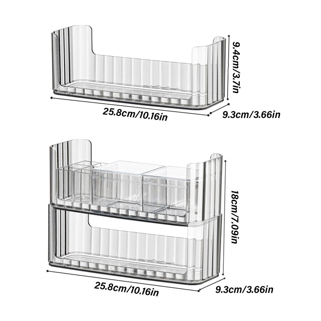 Upgrades Makeup Organizer Clear Cosmetic Storage Box Elegant Clear Makeup Holder Space Saving Makeup Storage for Vanity