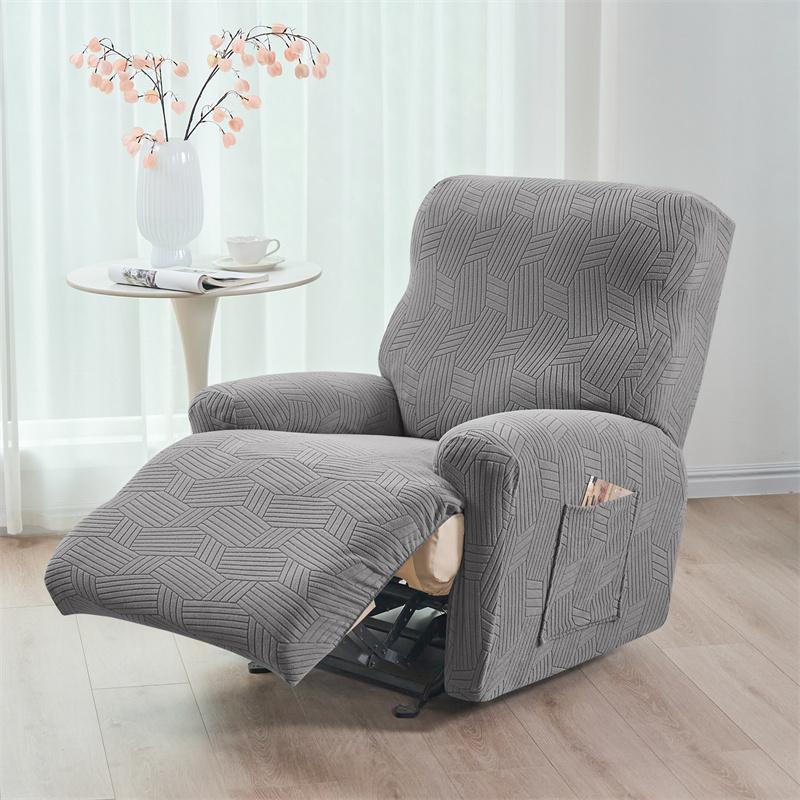 4Pcs/Set Jacquard Relax Recliner Sofa Cover Elastic 1Seater Split Armchair Chair Cover Removable Slipcover For Living Room Home