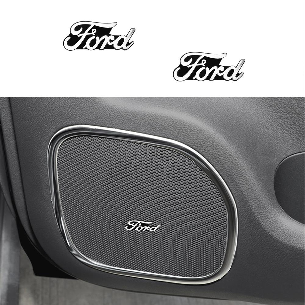 2/4pcs For Ford Focus MK2 Mk4 Mustang Fiesta MK7 ST Aluminum Car Audio Stereo Speaker Sticker Badge Decoration Auto Accessories GX2
