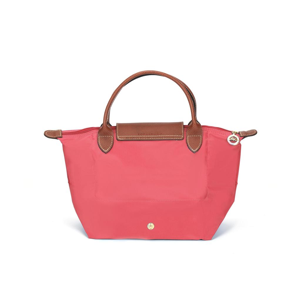 Longchamp Le Pliage 23 Embroidered Logo Solid Color Snap Zipper Closure Canvas Dumpling Tote Bag Small Women Tote Bags Pink 1621089P76