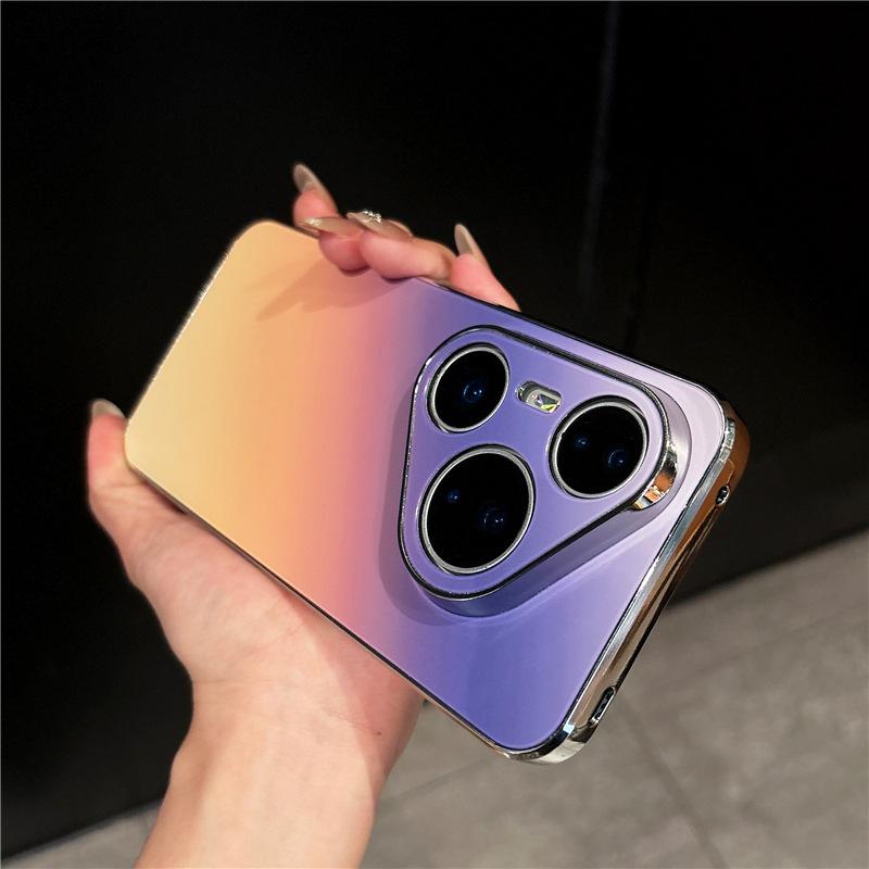 Applicable to Huawei second change Pura90Promax gradual change mobile phone case Pura80 protective case 70 all-inclusive fine hole Aurora