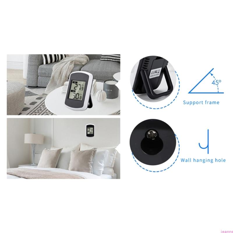 Nástěnný bezdrátový vnitřní a venkovní teploměr digitální snadno čitelný měřič pro domácí ložnici a kancelářský monitor