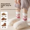 Coral Velvet Socks Women's Fall Winter Thick Mid-tube Socks Wavy Socks Warm Floor Socks