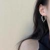 Women's Luxury Textured Metal Hoop Earrings - Versatile Niche Design