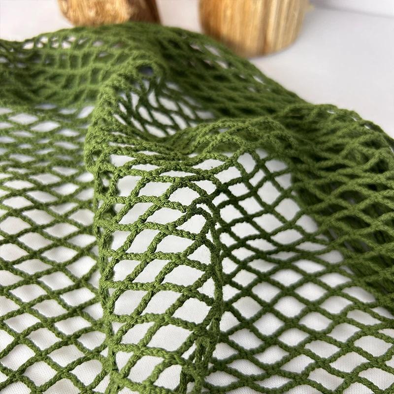 100x150cm Forma a Diamante Rete di Cotone e Lino Trasparente Rete da Pesca Tessuto Fatto a Mano DIY Giacca Abbigliamento Designer Materiale Tessile di Lusso