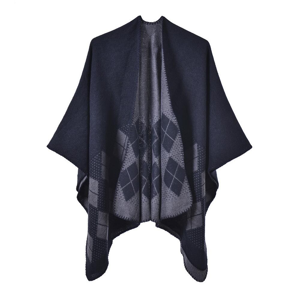 Ponchos Coat  Cashmere Scarves Women Winter Warm Shawls And Wraps Pashmina Thick Capes Blanket Femme Scarf