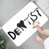 Cartoon Dentist Tooth Fun Graphic Printed Flannel Non-slip Mat Rug Carpet for Bathroom Kitchen Entrance Educational Home Decor