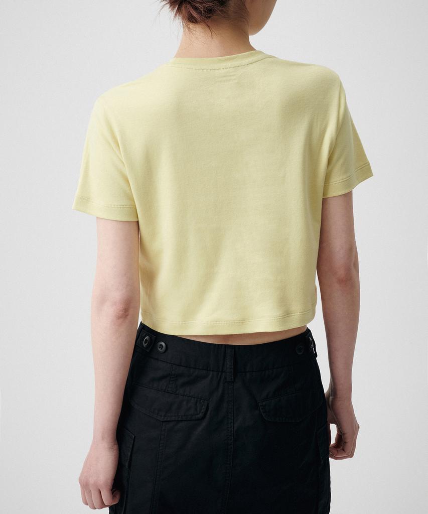 MUSINSA STANDARD WOMAN Women'S Crew Neck Crop T-Shirt [Light Yellow]