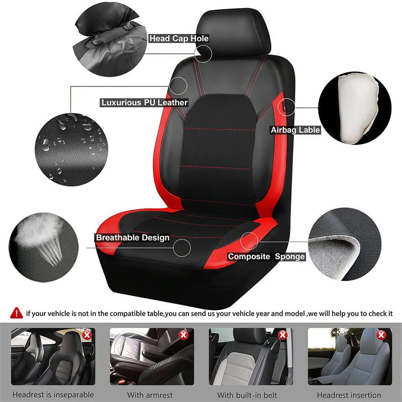 Car Seat Cover Full Set Cloth Universal Polyester Breathable Washable Suitable For Car Truck Van Suv Car Accessories