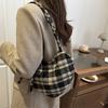 Printed Red Plaid Tote Bag Cloth Women's Handbag Fashion Heart Shoulder Bag  Female