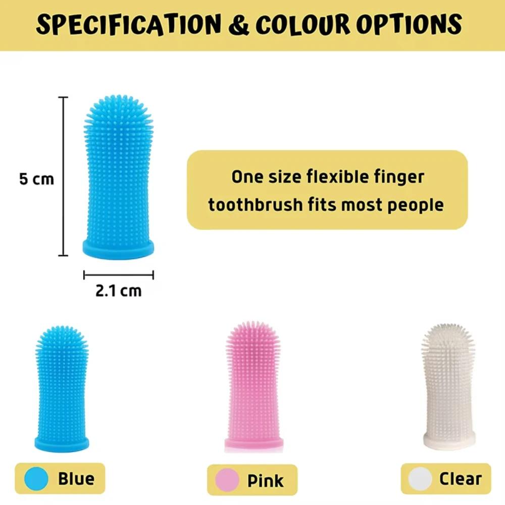 1Pc Dog Super Soft Pet Finger Toothbrush Teeth Cleaning Bad Breath Care Nontoxic Silicone Tooth Brush Tool Dog Cleaning Supplies